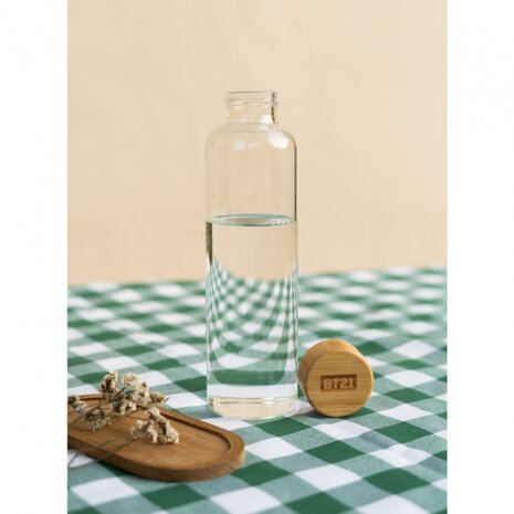 drinkfles Cooky 500 ml 7 x 23,5 cm glas transparant/beige