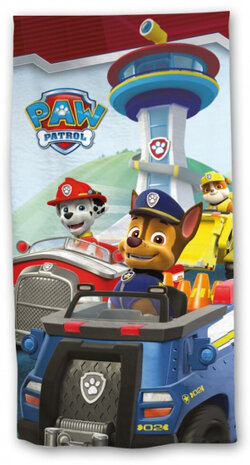 strandlaken Paw Patrol 70 x 140 cm katoen blauw/rood