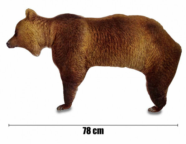 vormkussen beer 78 x 46 cm fluweel bruin
