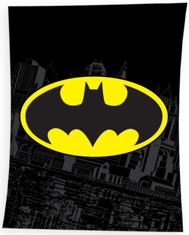 fleecedeken Batman 140 x 110 cm polyester zwart/geel