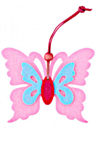 decoratiehanger vlinder 9 cm vilt lichtroze