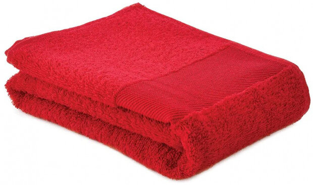 fitnesshanddoek 130 x 30 cm katoen rood