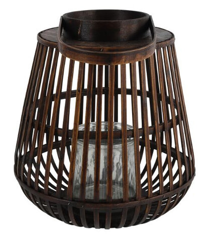 windlicht Aira 31 x 34 cm staal bruin
