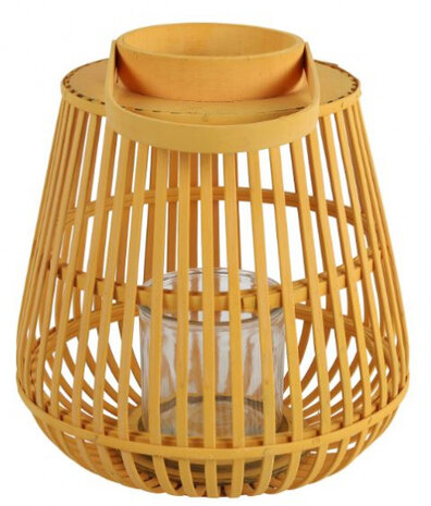 windlicht Aira 31 x 34 cm staal geel