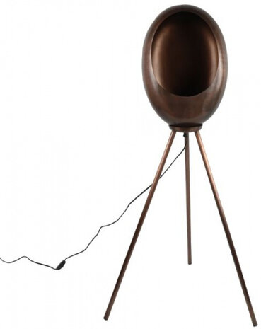 staande lamp Eggy 25W 31 x 122 cm E27 staal bruin