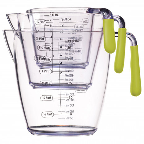 maatbekerset 200/400/900 ml acryl groen 3-delig