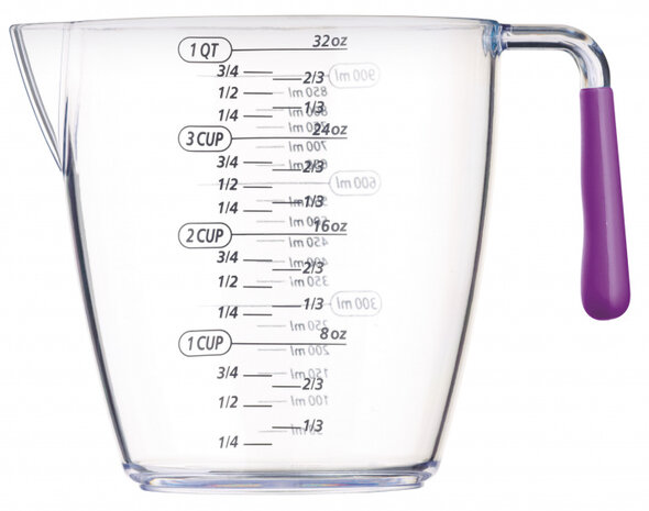maatbekerset 200/400/900 ml acryl paars 3-delig