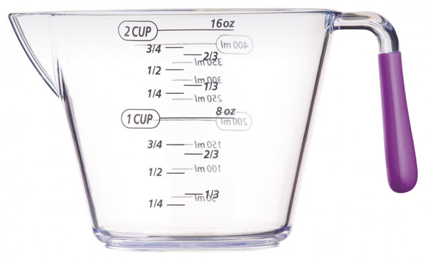maatbekerset 200/400/900 ml acryl paars 3-delig