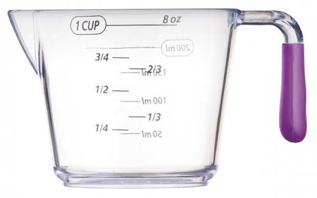 maatbekerset 200/400/900 ml acryl paars 3-delig