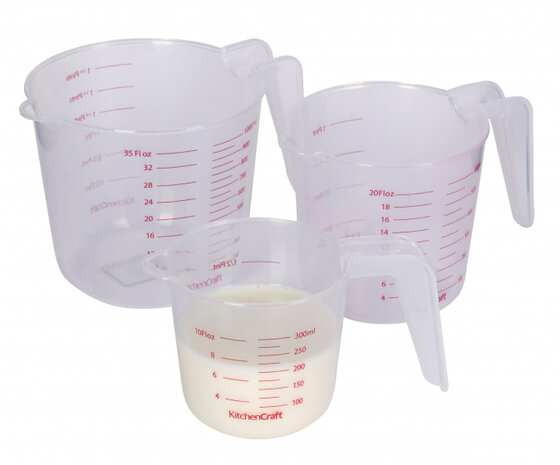 maatbekerset 250/550/1100 ml transparant 3-delig