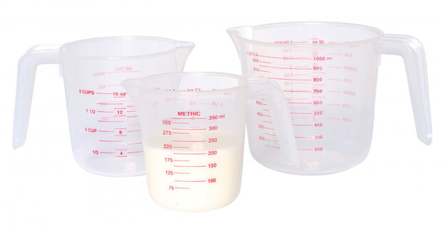 maatbekerset 250/550/1100 ml transparant 3-delig