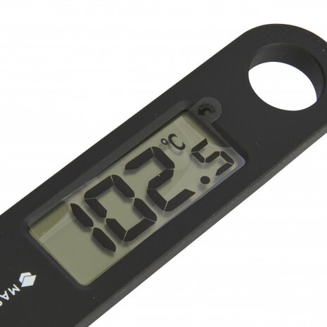 kookthermometer digitaal 12 x 3 cm RVS zwart