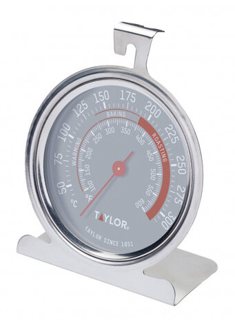 oventhermometer 9 x 8,5 cm RVS zilver