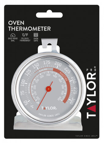 oventhermometer 9 x 8,5 cm RVS zilver