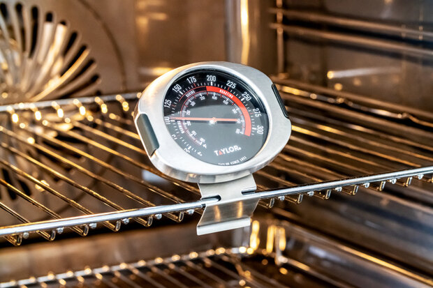 oventhermometer 9 x 8,5 cm RVS zilver/zwart