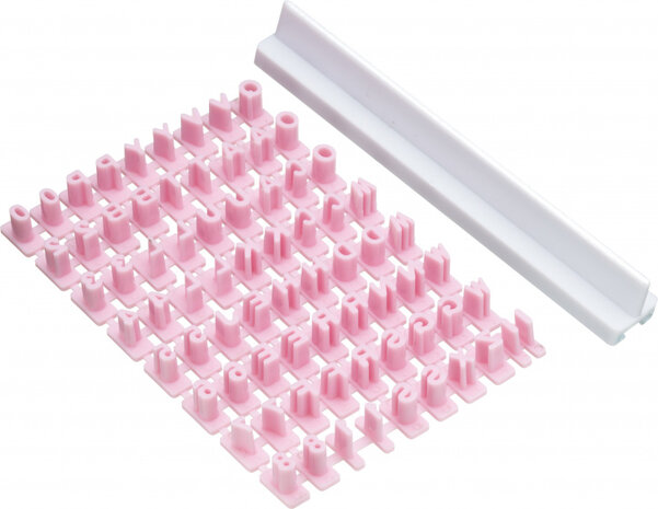 uitsteekvormen alfabet roze 73-delig
