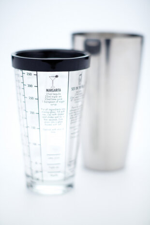 cocktailshaker Boston&nbsp;400 ml RVS/glas zilver