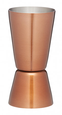 dubbele jigger 25/50 ml RVS koper