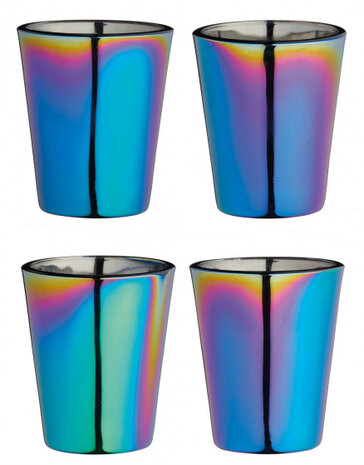 shotglazen metallic 50 ml glas 4 stuks