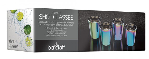shotglazen metallic 50 ml glas 4 stuks