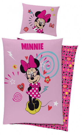 dekbedovertrek Minnie Mouse 140 x 200/70 cm katoen roze