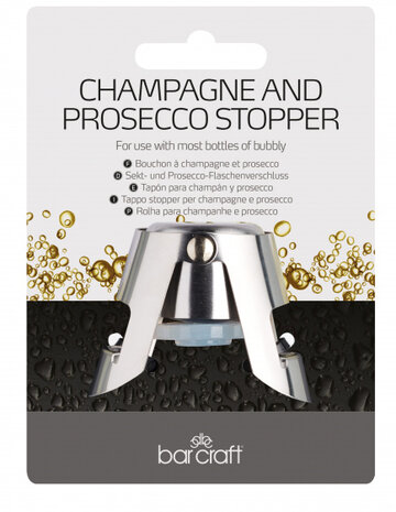 champagnestopper 5,5 x 4 cm RVS zilver
