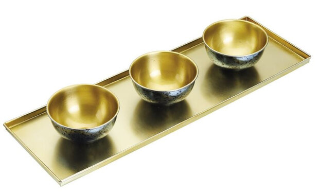 tapasset 60 x 20 cm/ 12,5 cm goud/blauw 4-delig