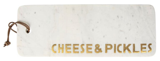kaasplateau 40 x 15 cm marmer wit/goud