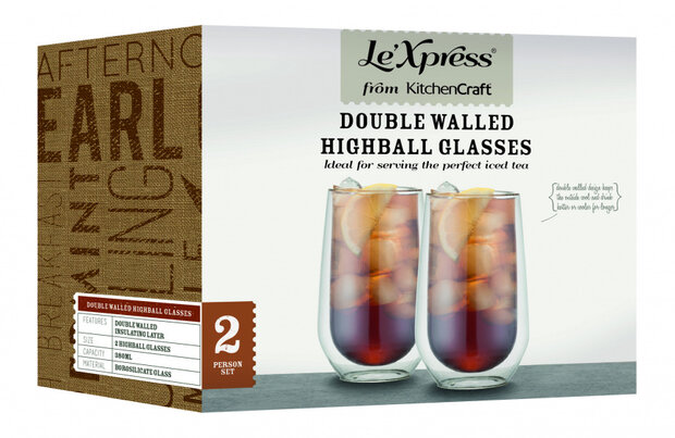 longdrinkglazen Le&#039;Xpress 380 ml glas 2 stuks