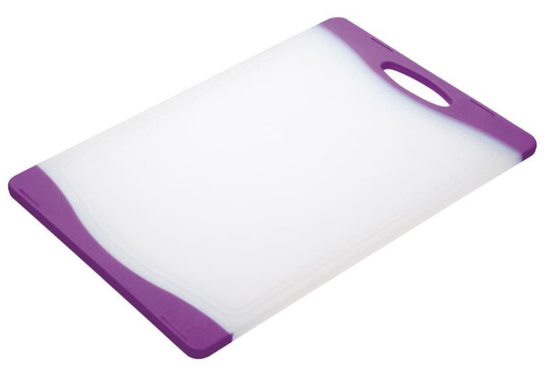 snijplank 36,5 x 25 x 2 cm polyetheen wit/paars