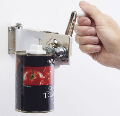 blikopener Swing-A-Way staal zilver/wit
