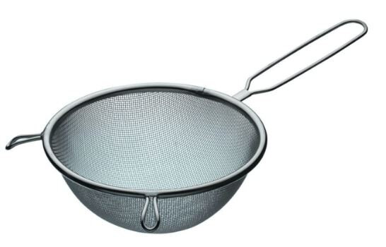zeef 16 cm fijnmazig RVS zilver