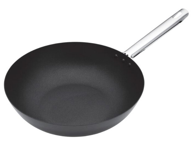 wokpan Heavy Duty 30 cm carbon zwart/zilver
