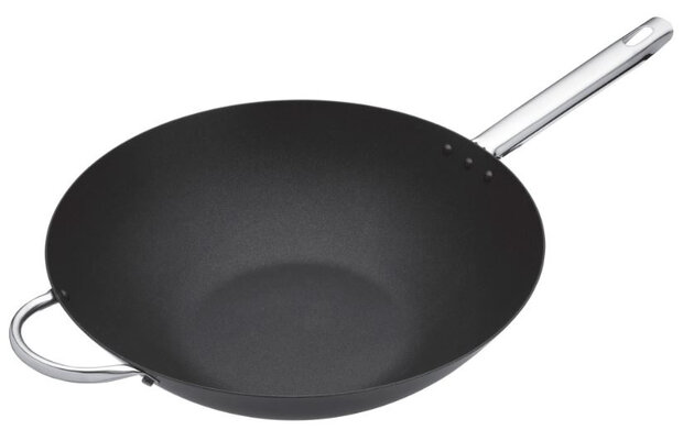wokpan Heavy Duty 35,5 cm carbon zwart/zilver