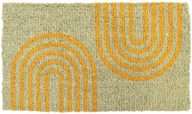 deurmat Neo 70 x 40 cm kokosvezel/PVC beige/oranje
