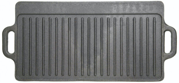 grill- en  bakplaat 45 x 23 cm gietijzer grijs