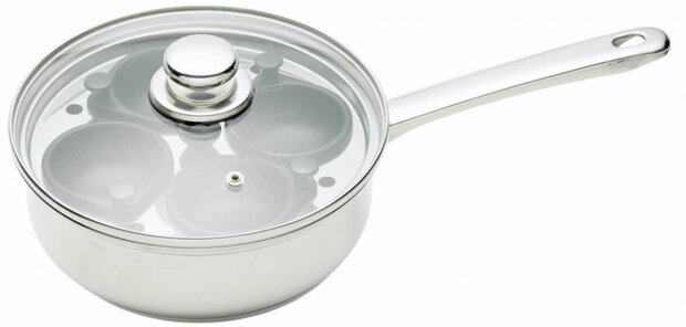 pocheerpan Clearview 22 cm RVS zilver 7-delig