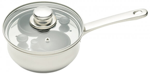 pocheerpan Clearview 18 cm RVS zilver 5-delig