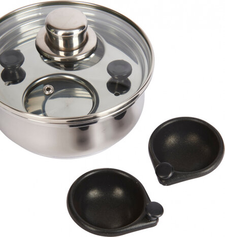 pocheerpan Clearview 18 cm RVS zilver 5-delig