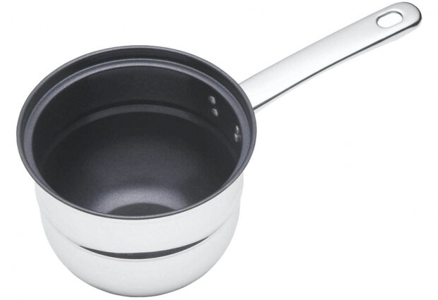 au bain-mariepan anti-aanbak 16 cm RVS zilver 3-delig