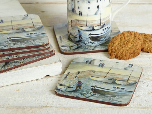 onderzetters Cornish Harbour 10,5 cm cr&egrave;me 6 stuks