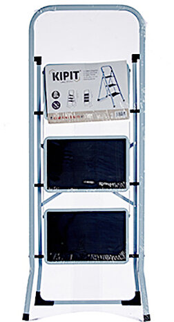 keukentrap 4,5 x 44,5 x 112 cm staal wit/zwart