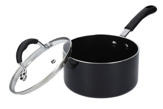steelpan Heavy Duty 1,4 liter 16 cm aluminium zwart