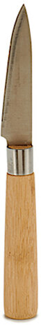 schilmes 18 x 2 cm RVS/bamboe zilver/naturel