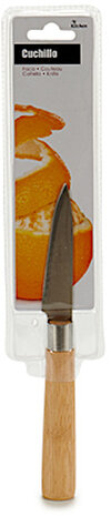 schilmes 18 x 2 cm RVS/bamboe zilver/naturel