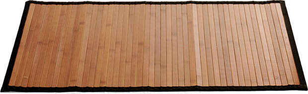 deurmat antislip 50 x 80 cm bamboe naturel/zwart