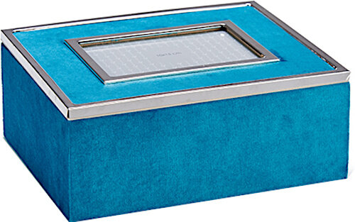 sieradenkistje 20 x 24,8 x 10,3 cm fluweel turquoise