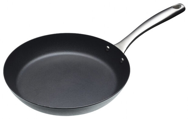 koekenpan 26 cm carbon zilver/zwart