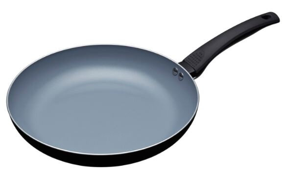 koekenpan 28 cm aluminium/RVS grijs/zwart