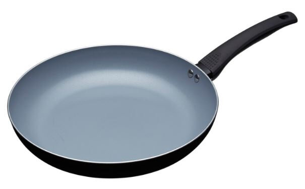 koekenpan 30 cm aluminium/RVS grijs/zwart